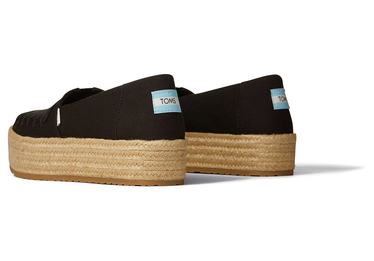 Toms Espadryle Damskie Czarne - Valencia Platform - 03TKNPJIV